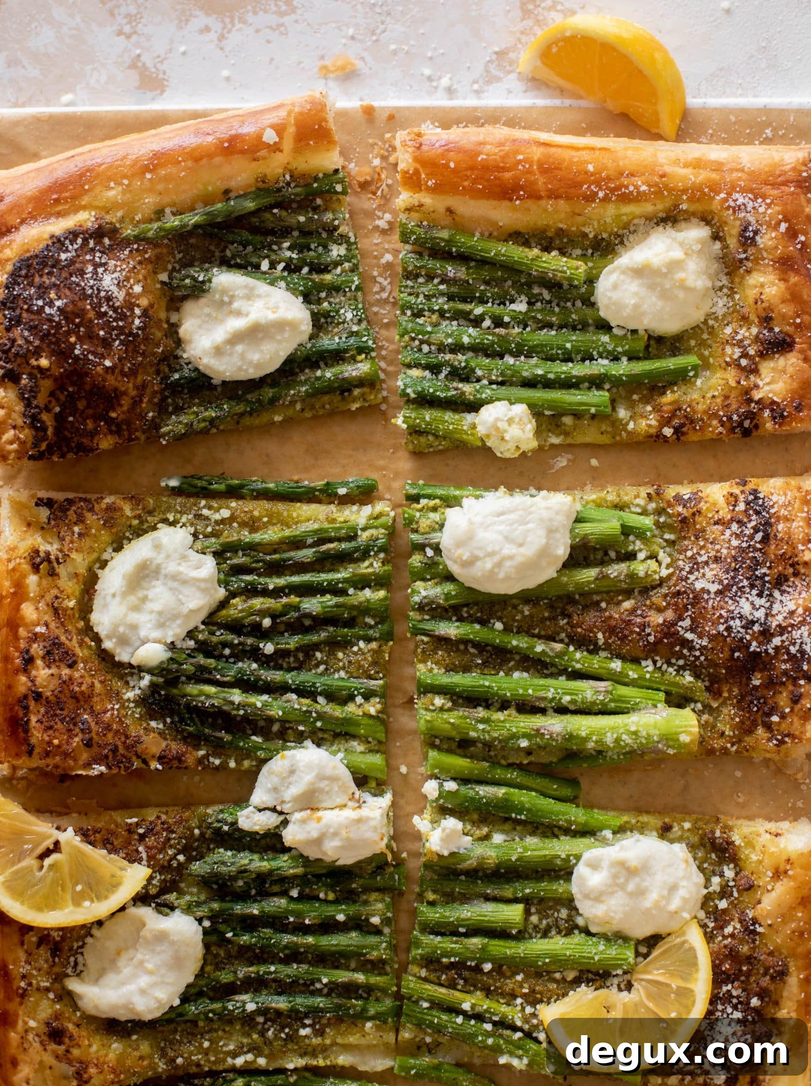 pesto asparagus tart