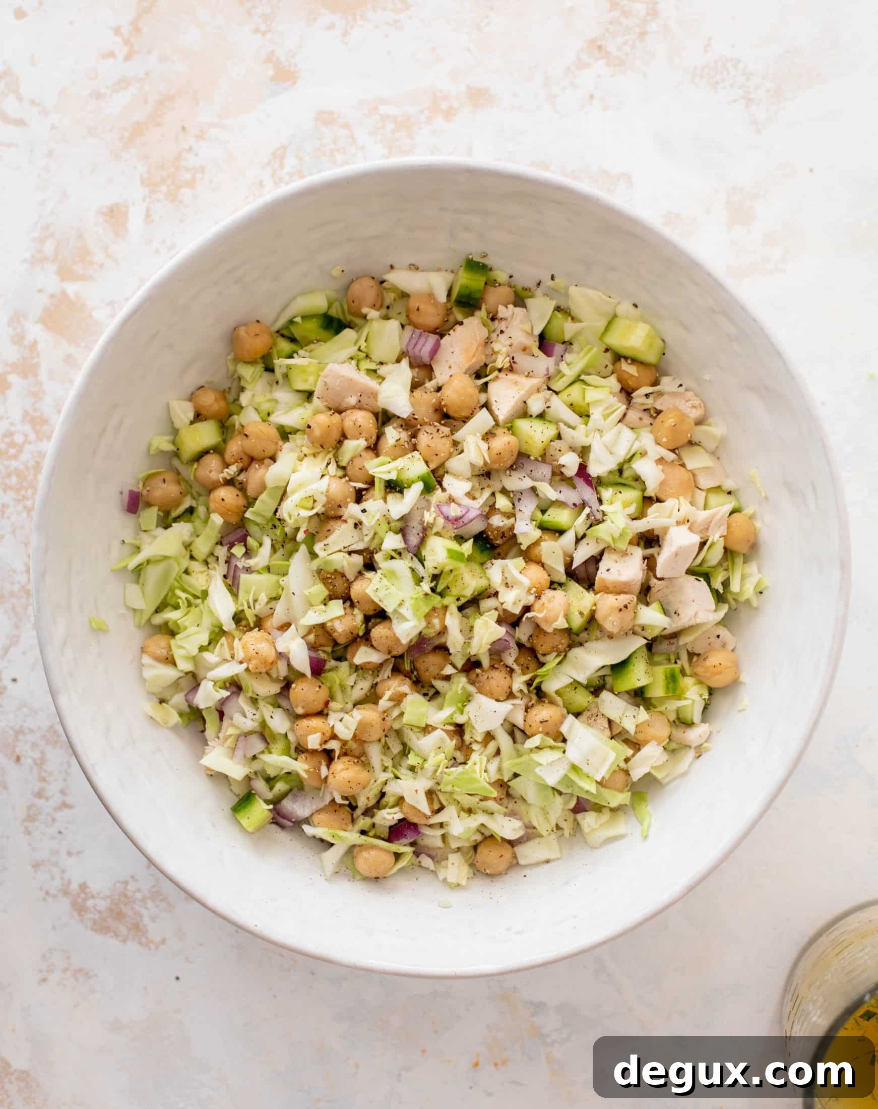 Lemony Chicken Chopped Salad with Crispy Greens and Herbed Vinaigrette 5 lemony chicken chopped salad