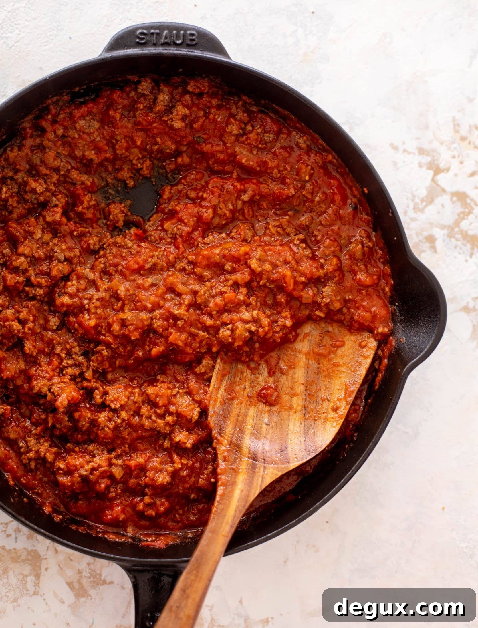 Skillet Bucatini Pie with Savory Meat Sauce 4 skillet bucatini pie