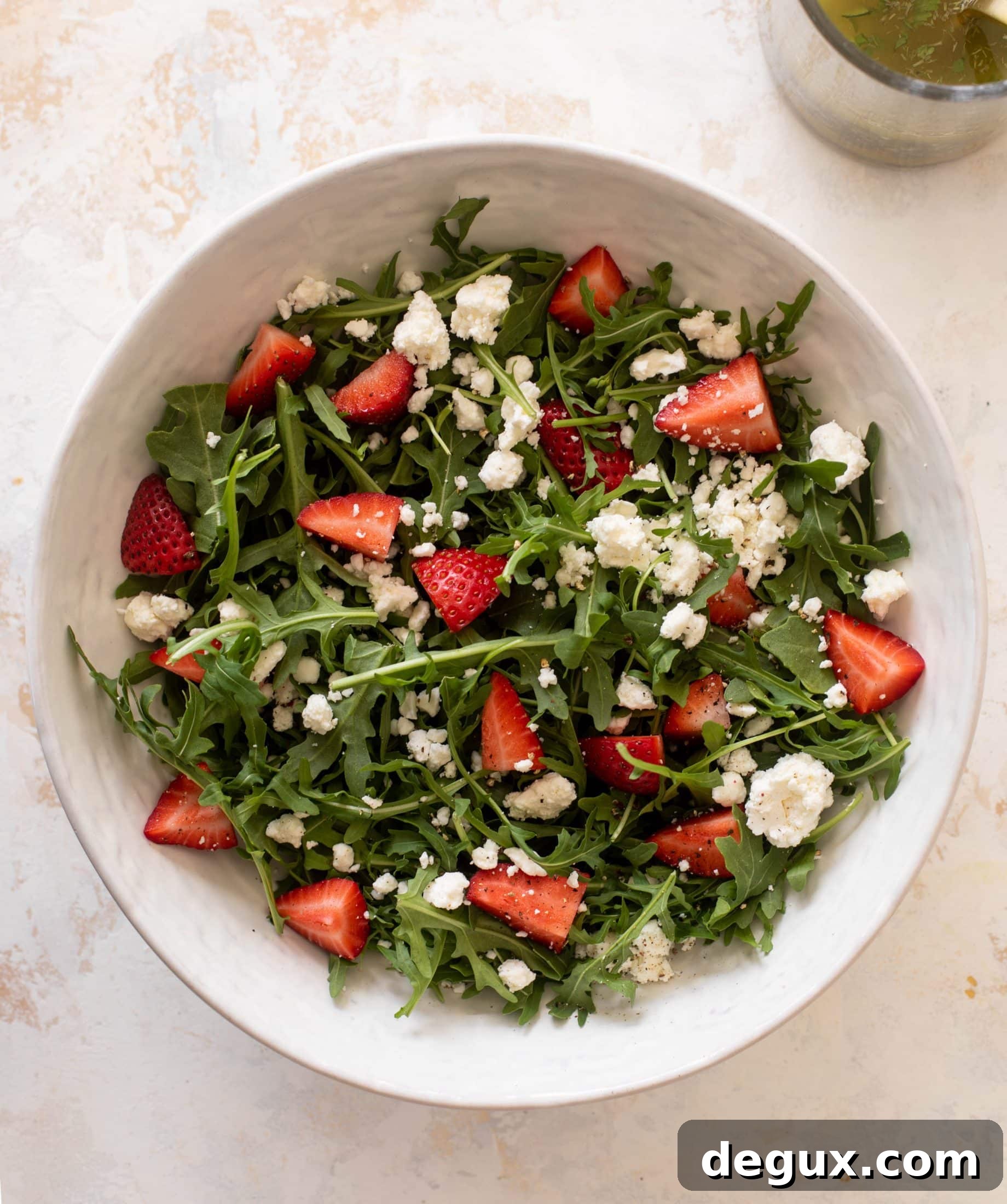 strawberry pistachio salad with crispy chicken