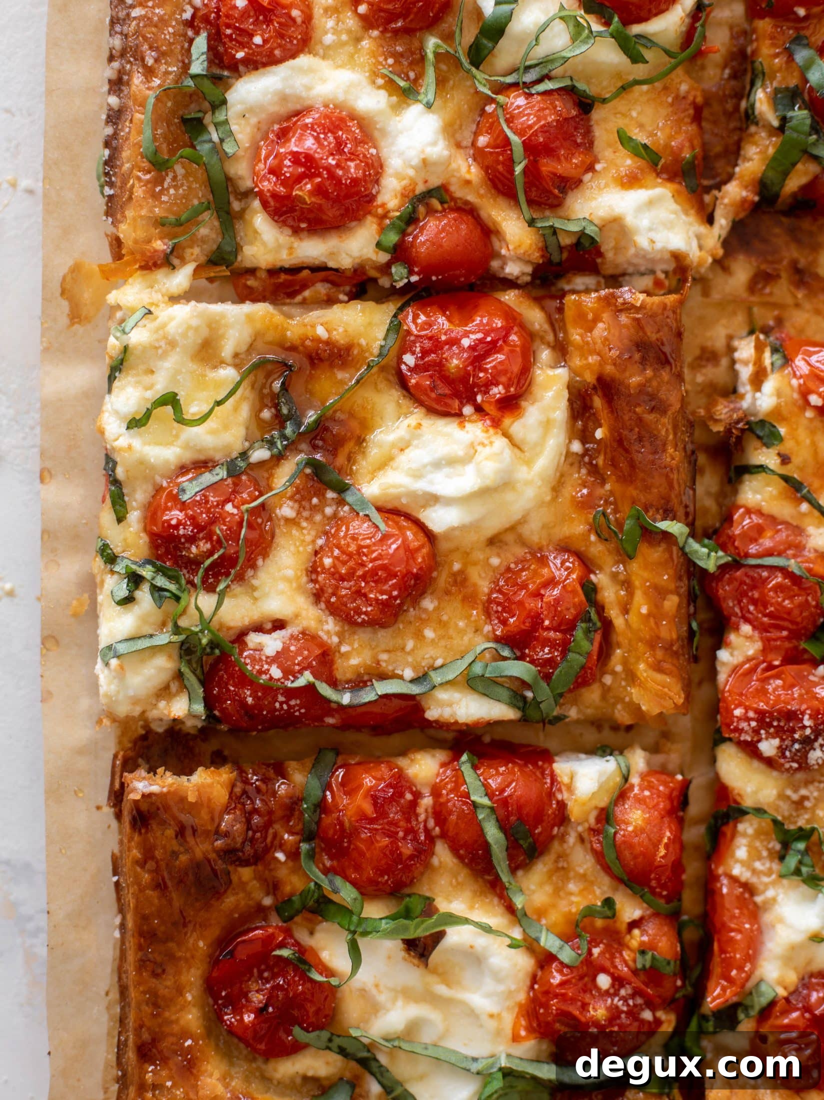 Burst Tomato, Hot Honey & Ricotta Tart Recipe 11 tomato ricotta hot honey tart