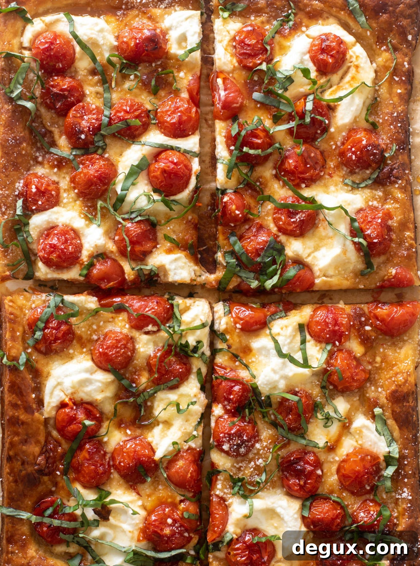 Burst Tomato, Hot Honey & Ricotta Tart Recipe 8 tomato ricotta hot honey tart