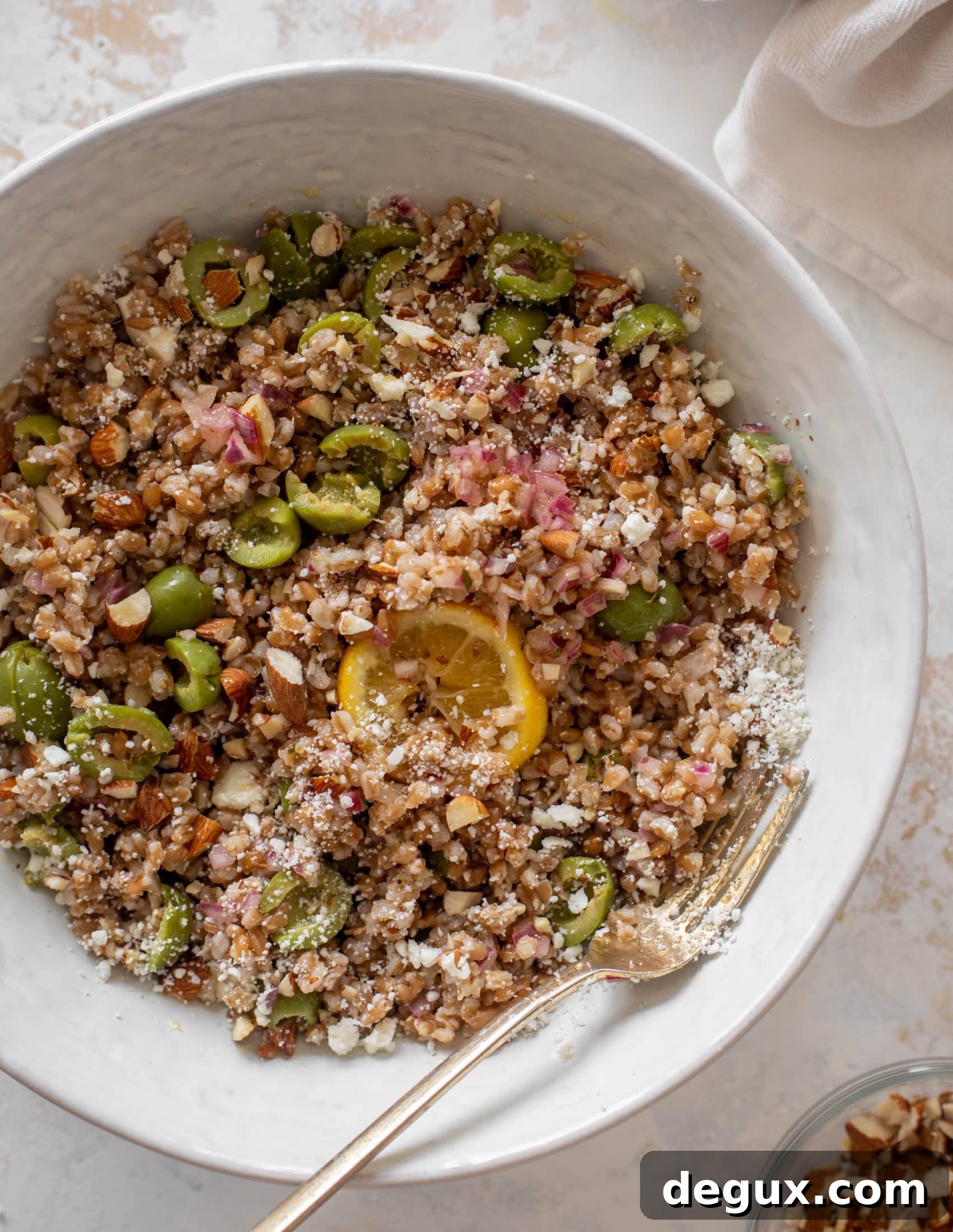 lemony farro salad