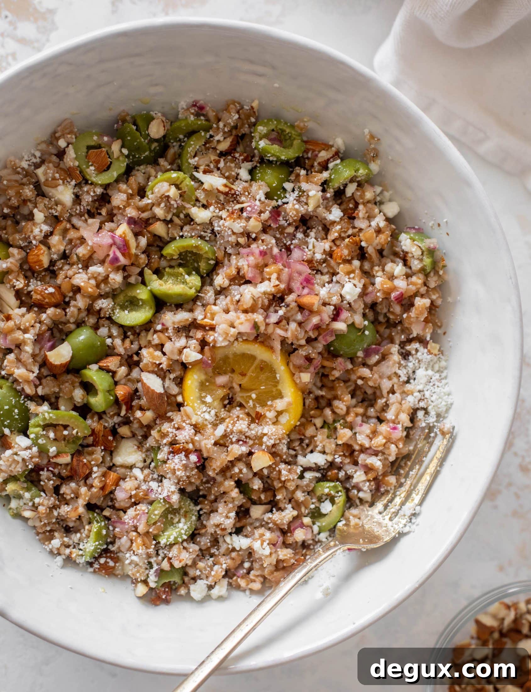 lemony farro salad