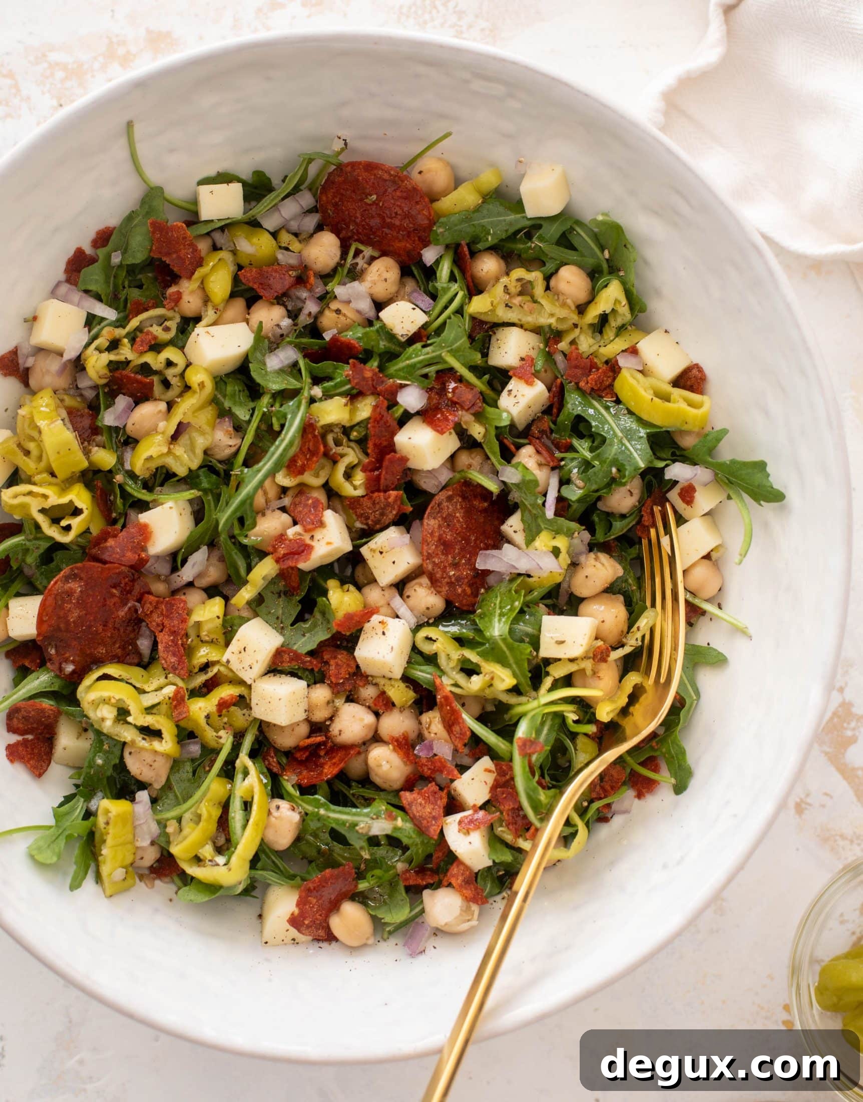 Crispy Pepperoni and Arugula Salad with Parmesan Crunch 8 crispy pepperoni arugula salad