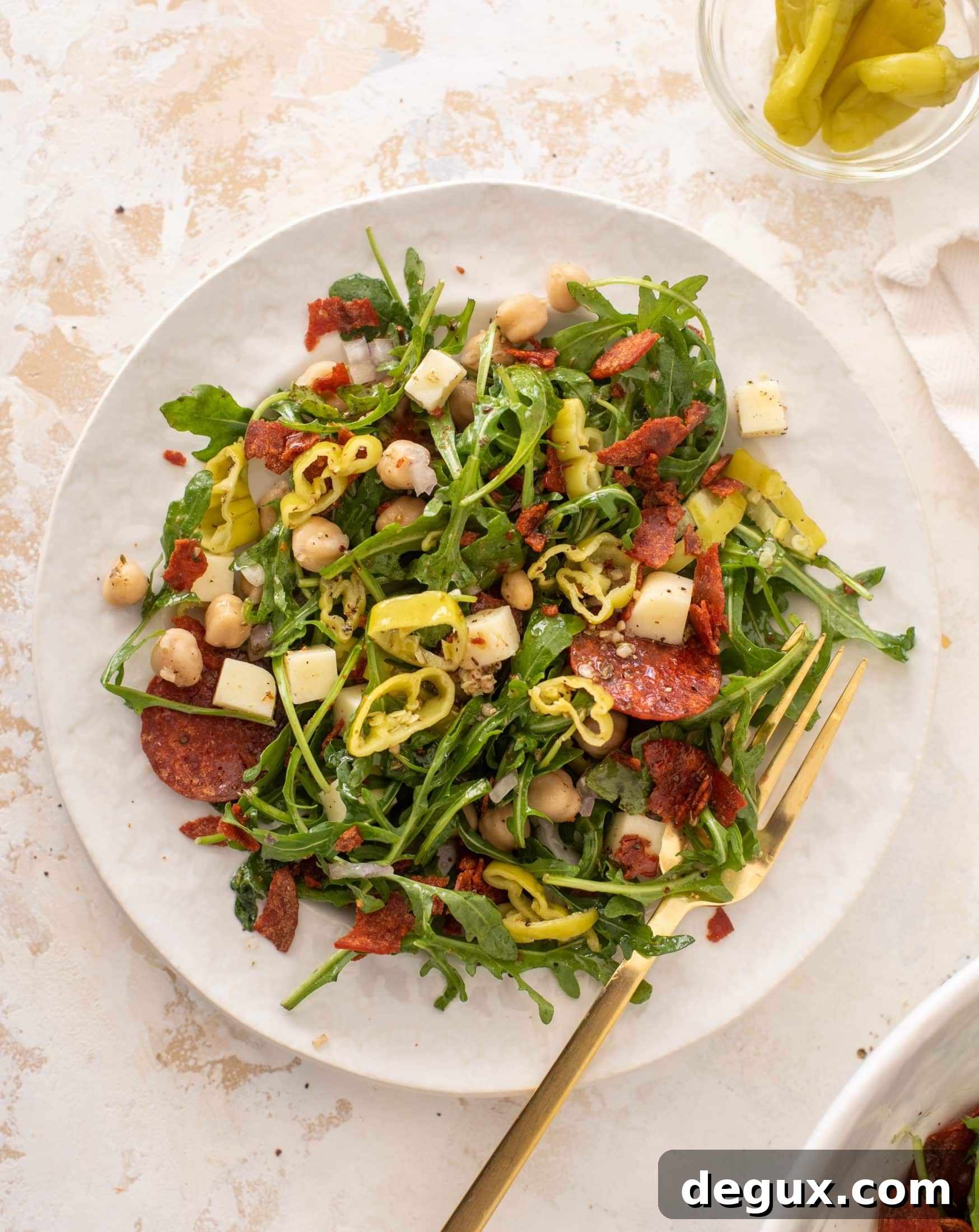 Crispy Pepperoni and Arugula Salad with Parmesan Crunch 10 crispy pepperoni arugula salad