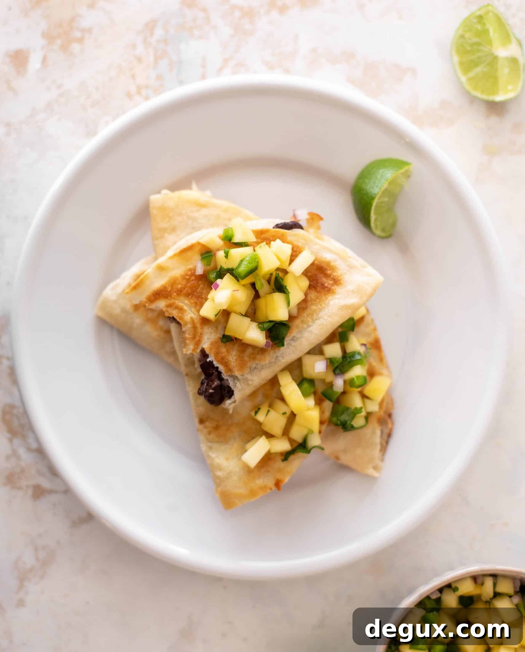 smashed black bean tacos with mango salsa