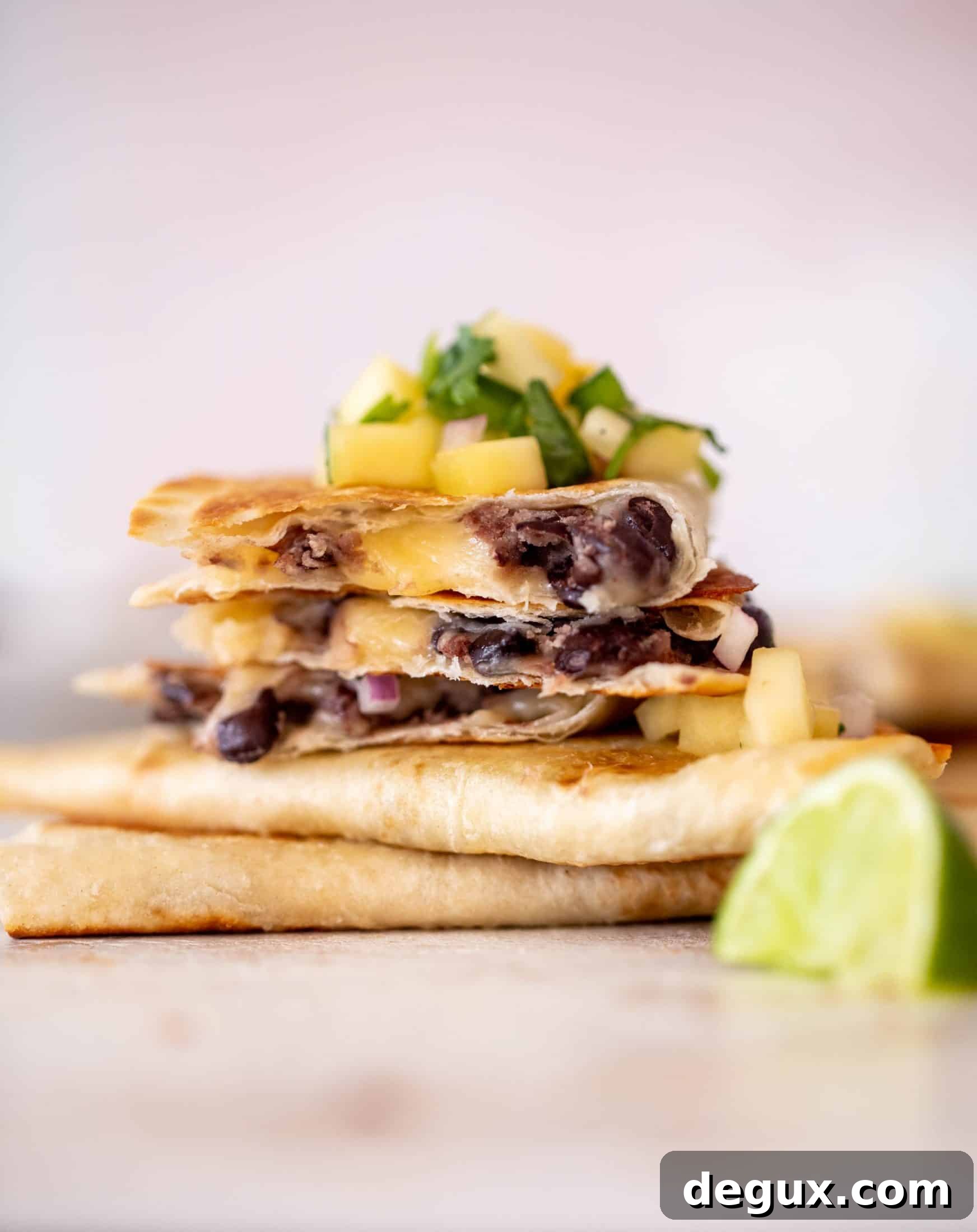 smashed black bean tacos with mango salsa