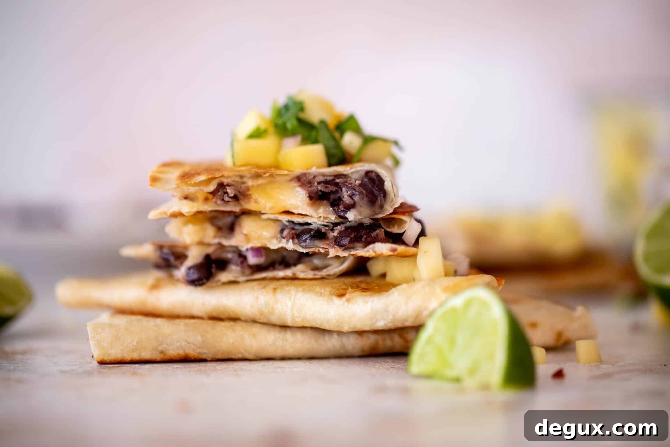 smashed black bean tacos with mango salsa