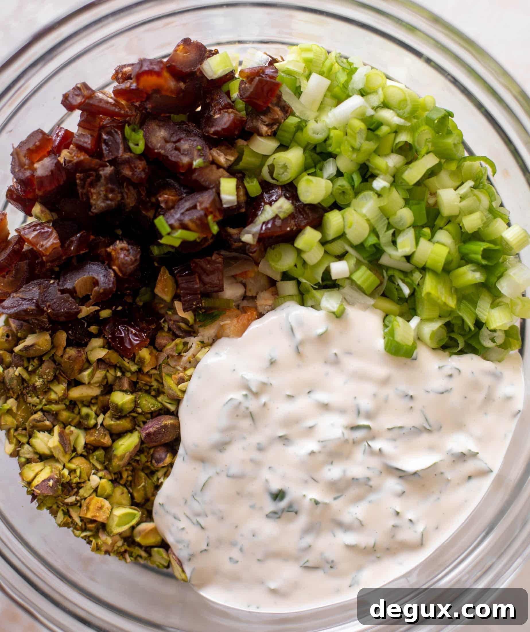 Crunchy Pistachio Chicken Salad with Lemon-Herb Dressing 4 pistachio date chicken salad