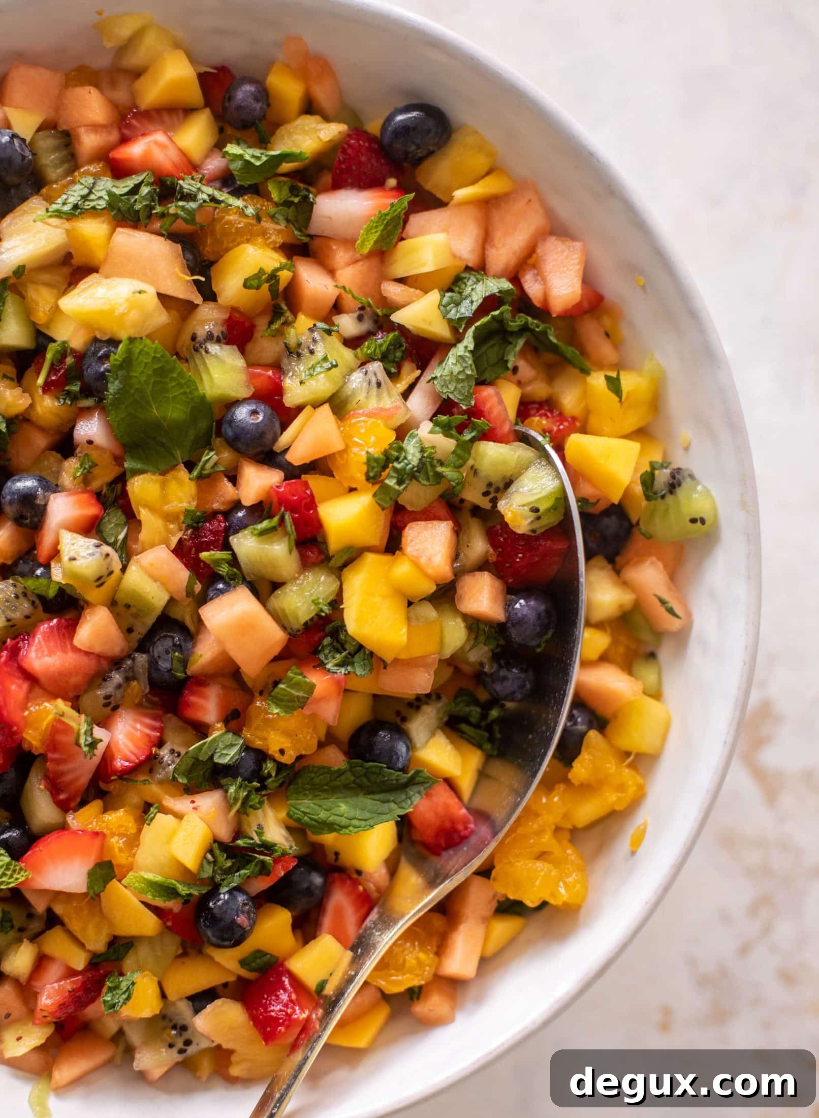 Colorful Chopped Fruit Salad with Citrus Mint Dressing 10 rainbow chopped fruit salad