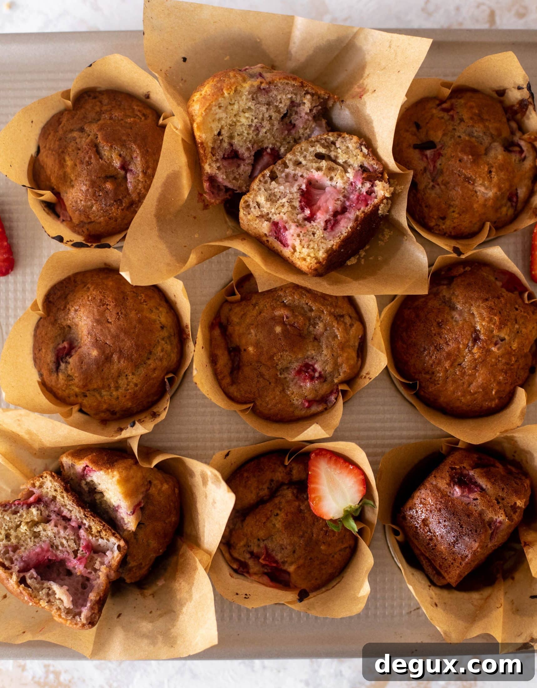 Strawberry Yogurt Muffins Recipe — Moist Homemade Muffins 2 strawberry yogurt muffins