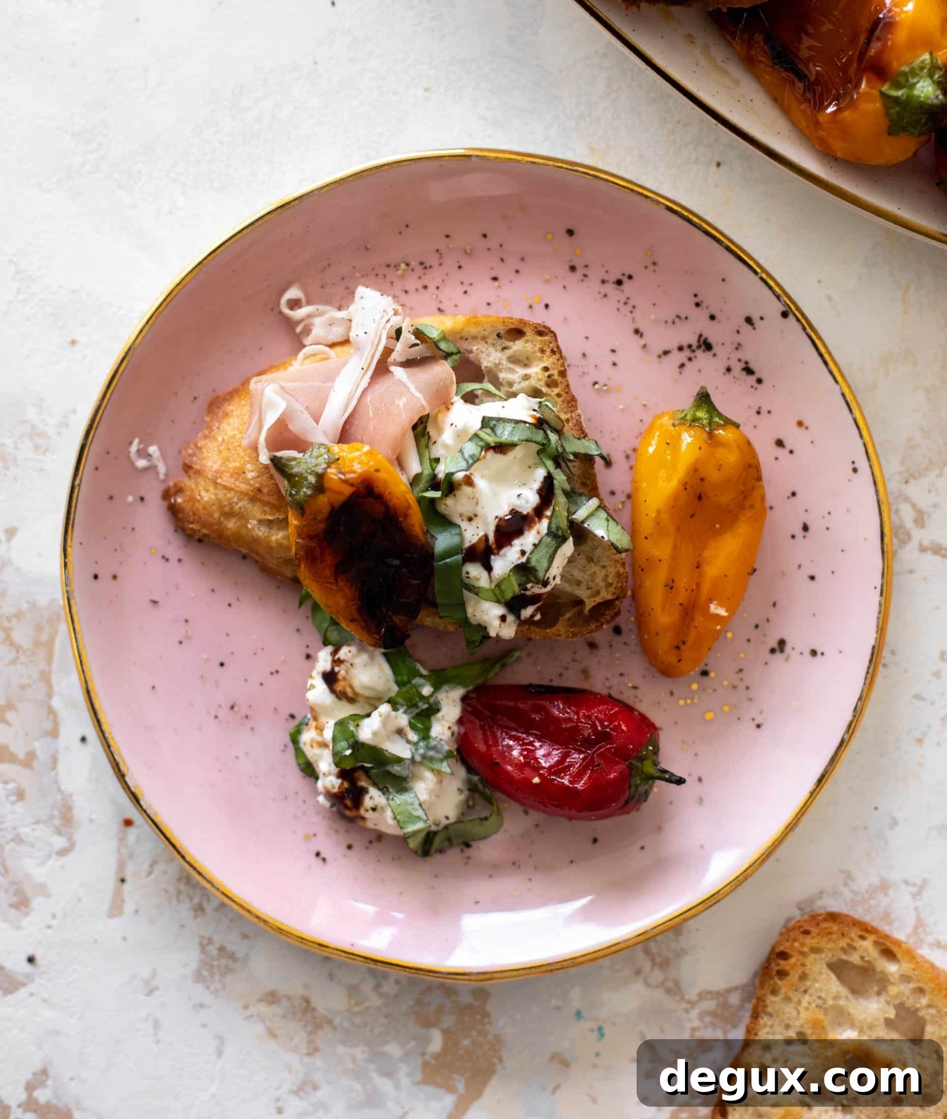 grilled pepper prosciutto snack plate