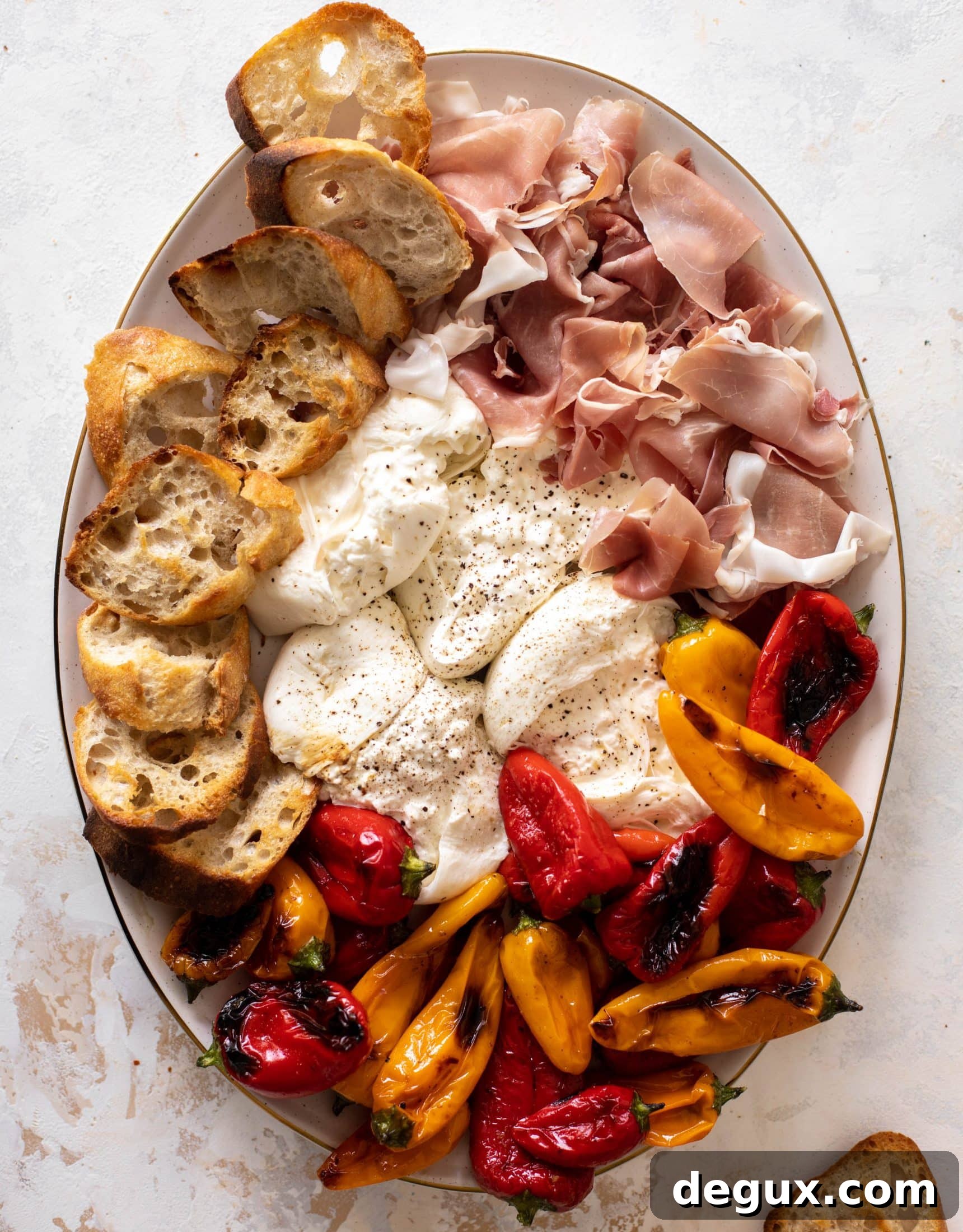 grilled pepper prosciutto snack plate