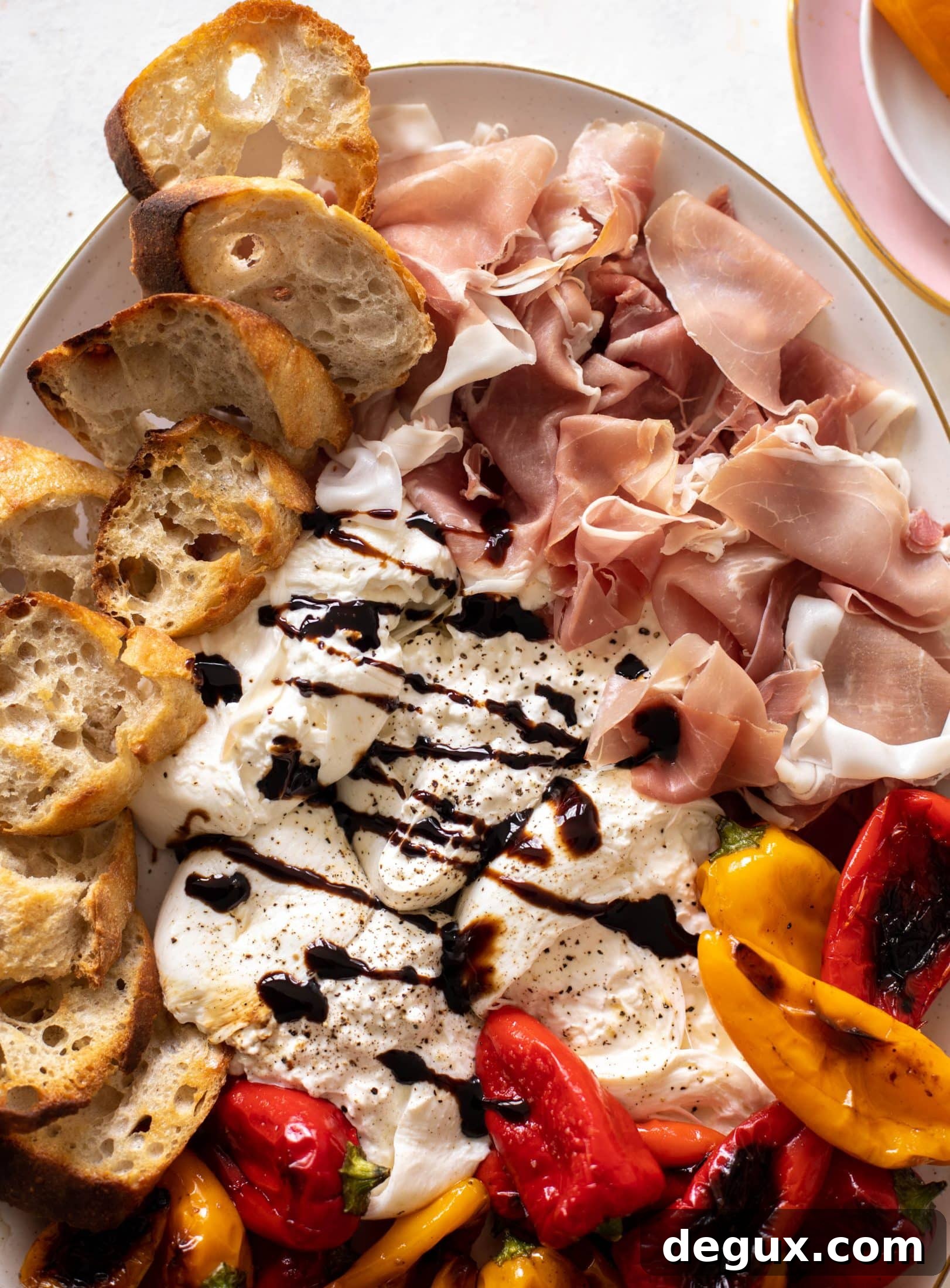 grilled pepper prosciutto snack plate