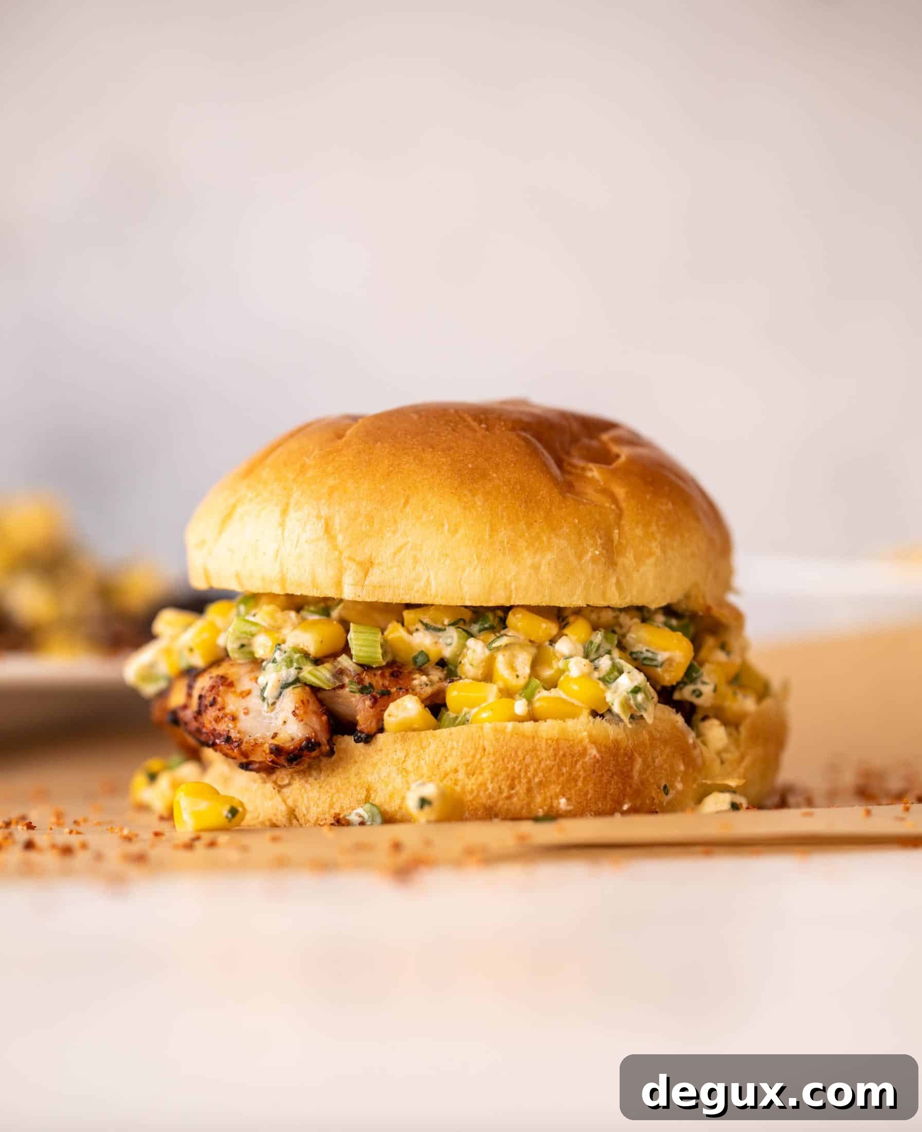chili lime chicken sandwiches with street corn