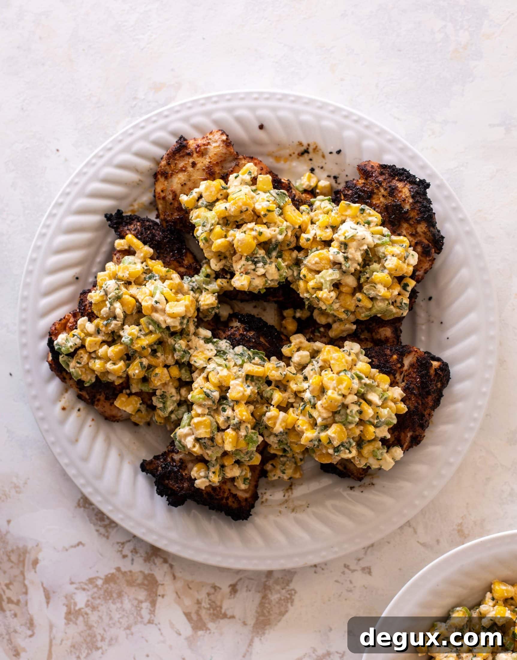 chili lime chicken sandwiches with street corn