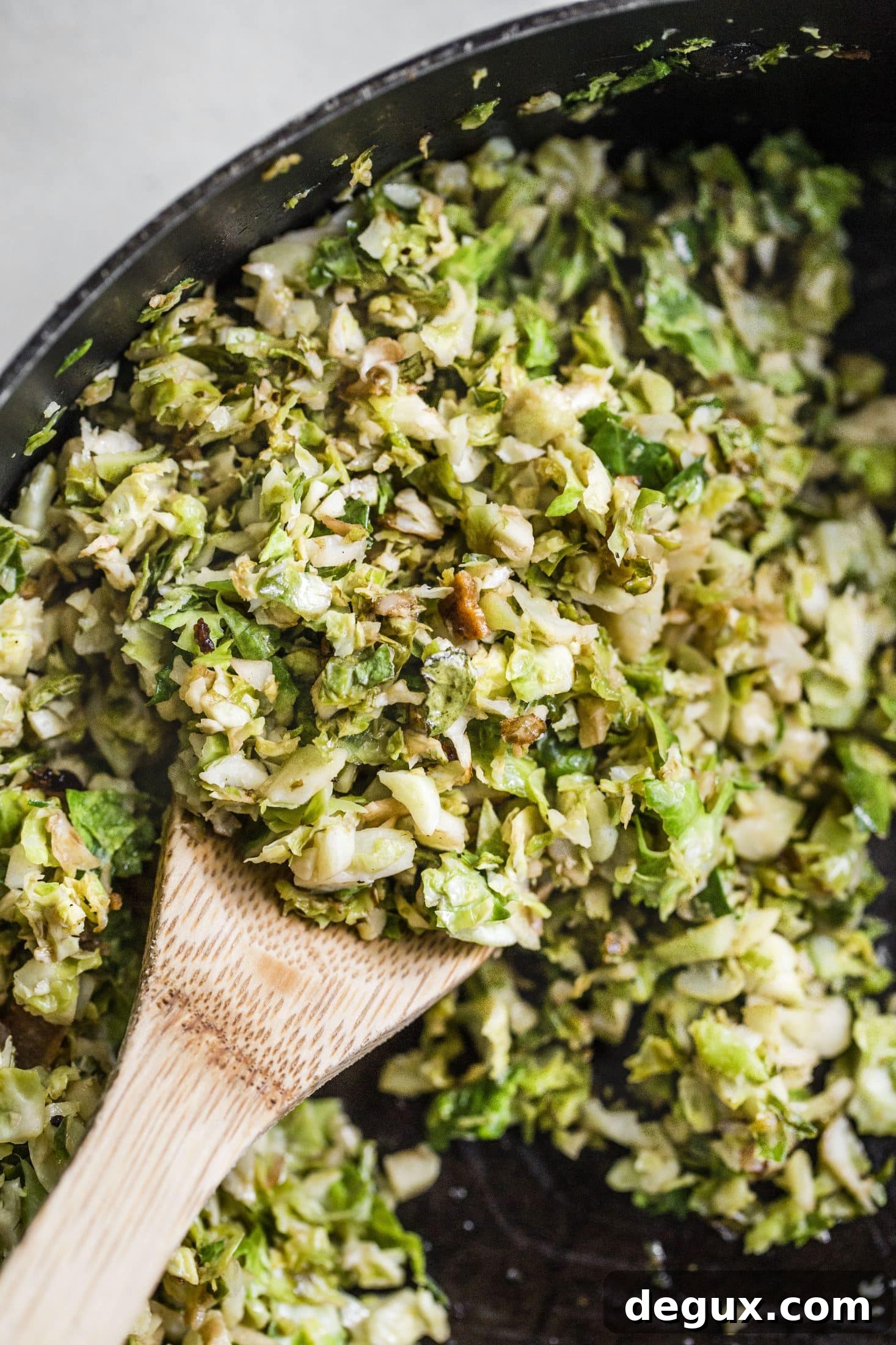 Shredded Brussels Sprouts Salad with Lemon Parmesan Dressing 4 shredded brussels sprouts salad I howsweeteats.com