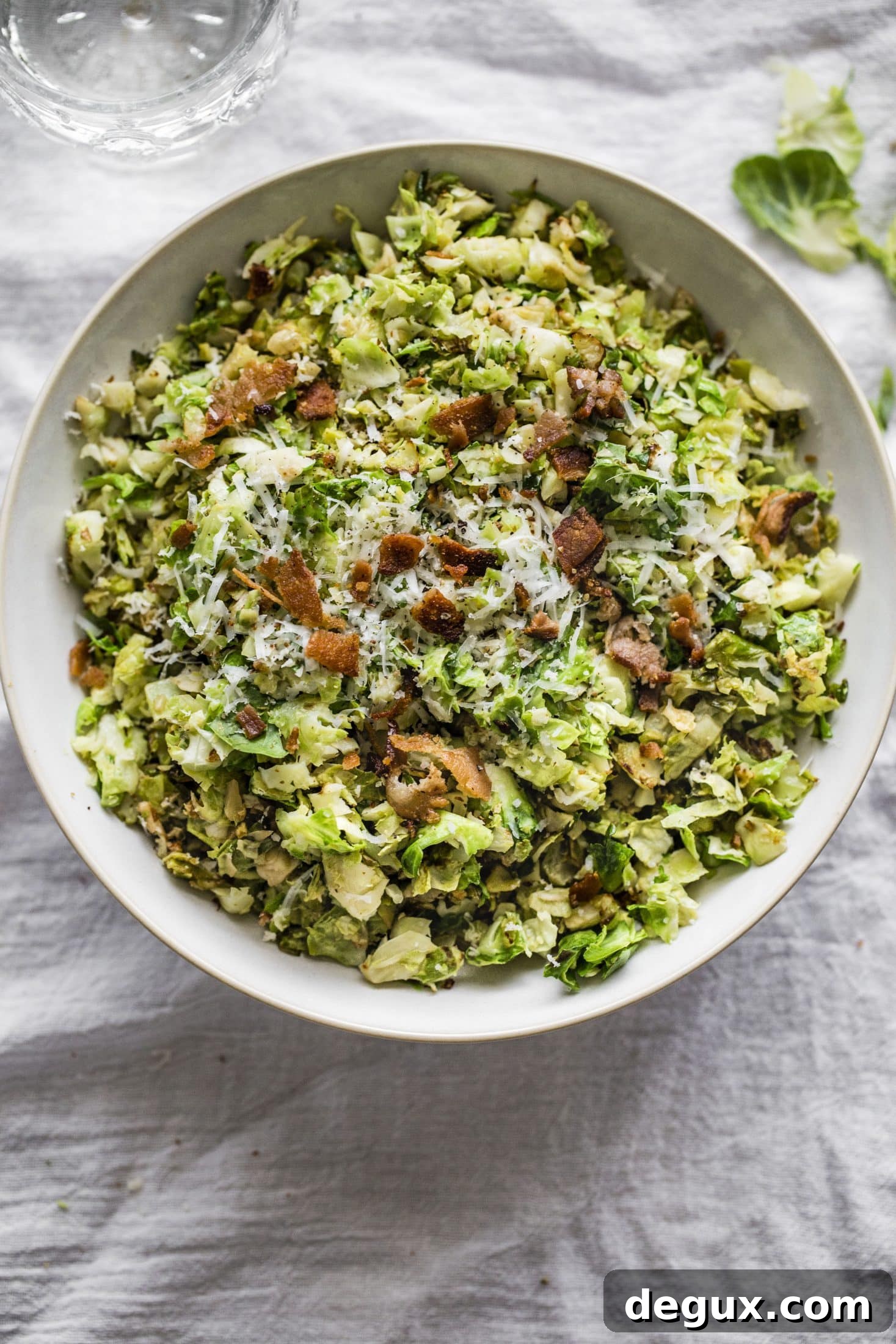 Shredded Brussels Sprouts Salad with Lemon Parmesan Dressing 7 shredded brussels sprouts salad I howsweeteats.com
