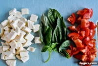 Baked Caprese Dip with Fresh Tomatoes, Mozzarella & Basil