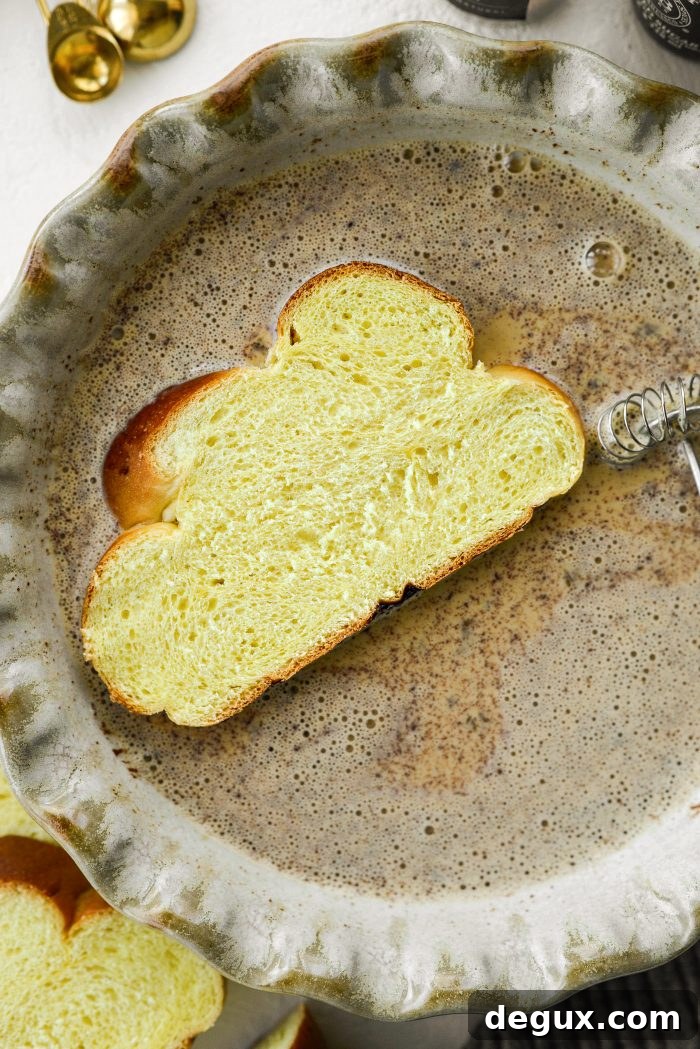 Baileys Irish Cream French Toast Recipe for Brunch or Dessert 10 dip each slice of bread