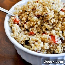 Roasted Garlic, Red Pepper and Mushroom Quinoa