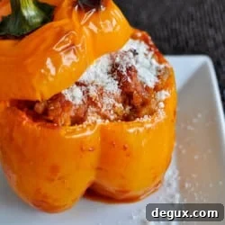 Stuffed peppers with tomato basil cream sauce