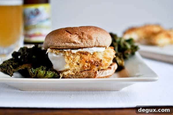 salt and vinegar chip crusted fish sandwich