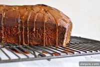 Double Chocolate Loaf Cake with Salted Caramel Glaze