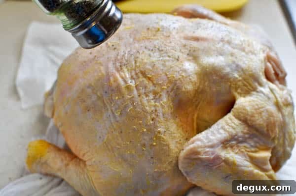 Seasoning a chicken