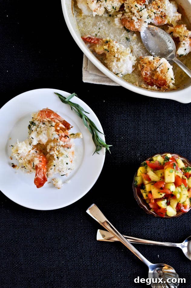 Coconut Baked Shrimp with Pineapple Peach Salsa Coconut Baked Shrimp with Pineapple Peach Salsa