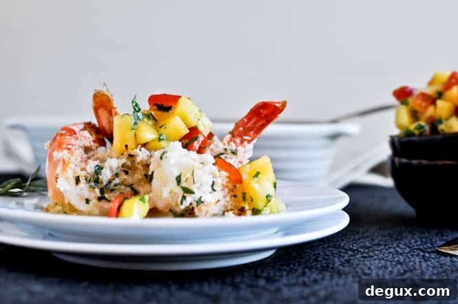 Coconut Baked Shrimp with Pineapple Peach Salsa Coconut Baked Shrimp with Pineapple Peach Salsa