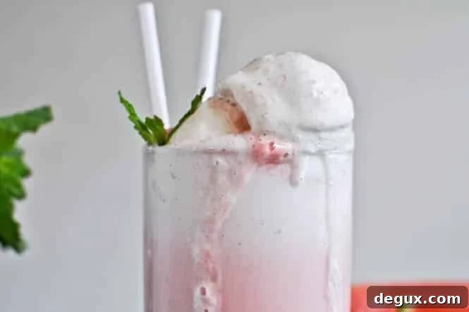 Fresh Mint and Watermelon Soda Floats