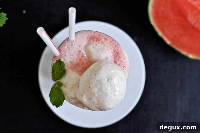 Fresh Mint and Watermelon Soda Floats