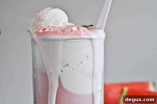 Fresh Mint and Watermelon Soda Floats