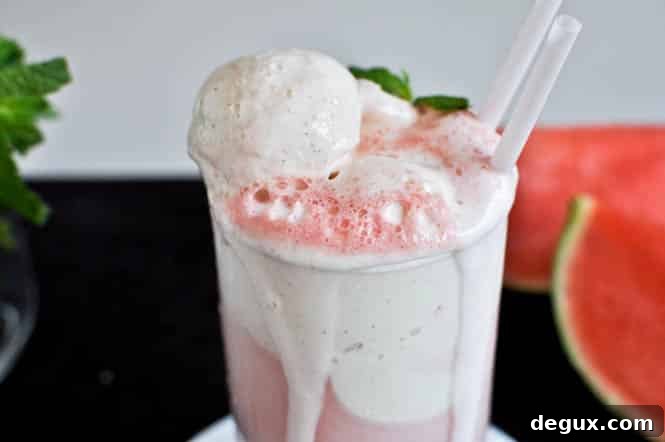 Fresh Mint and Watermelon Soda Floats