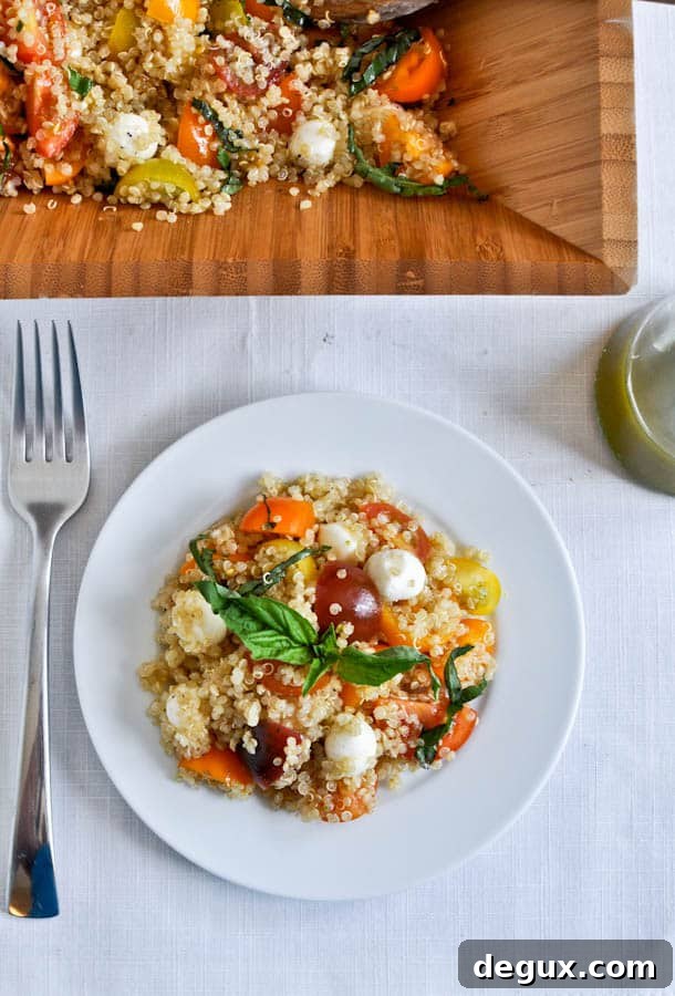 Caprese Quinoa with Basil Oil