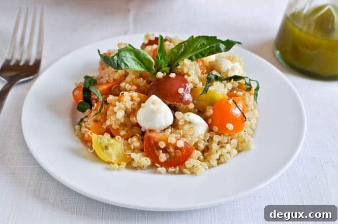 Caprese Quinoa with Basil Oil