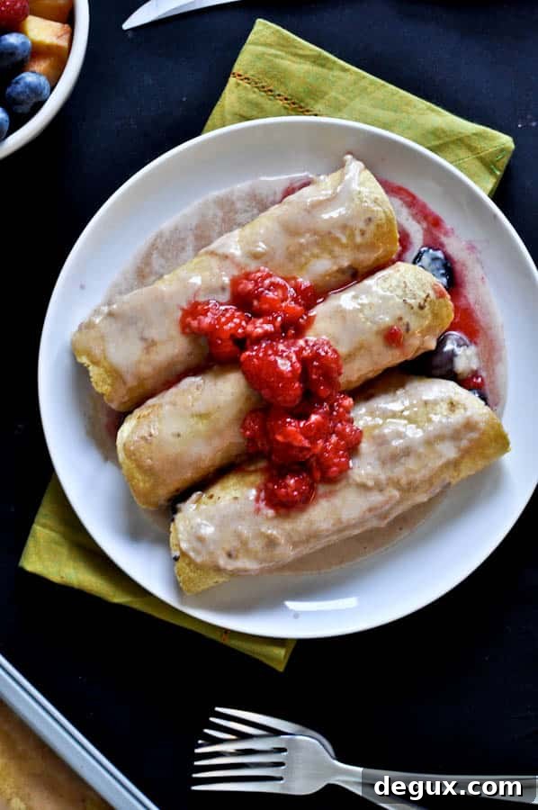 Rolled fruit enchiladas