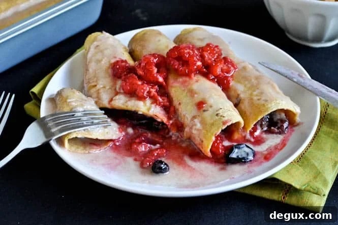 Baked fruit enchiladas