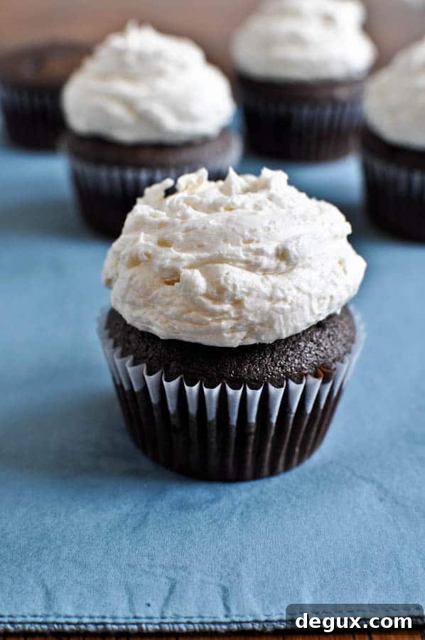 Tray of frosted cupcakes
