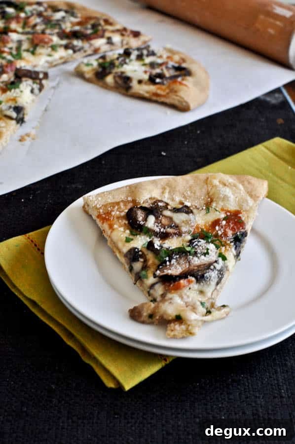 Whole Wheat Fontina Portobello Pizza