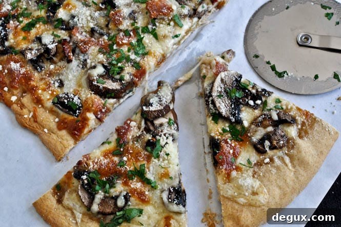 Whole Wheat Fontina Portobello Pizza
