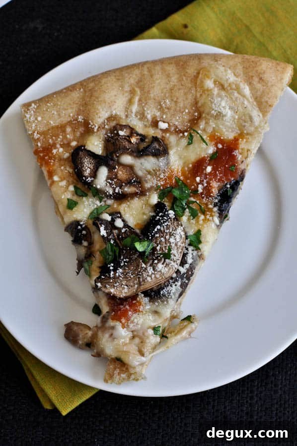 Whole Wheat Fontina Portobello Pizza