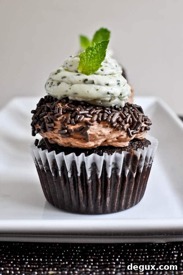 Milk Chocolate Cupcakes with Fresh Mint Frosting Milk Chocolate Cupcakes with Fresh Mint Frosting