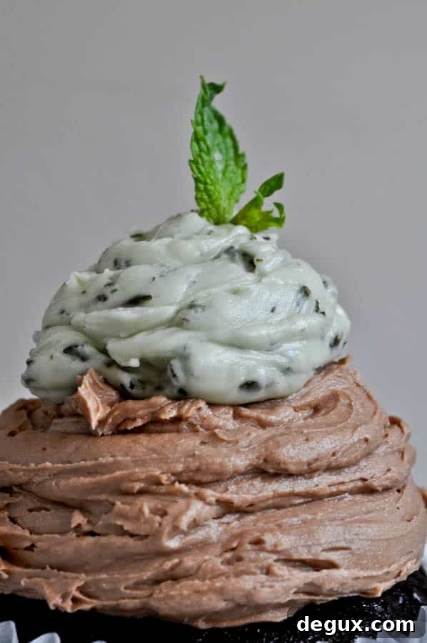 Milk Chocolate Cupcakes with Fresh Mint Frosting Milk Chocolate Cupcakes with Fresh Mint Frosting