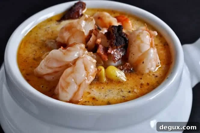 Fresh Corn Chowder with Barbecue Shrimp Fresh Corn Chowder with Barbecue Shrimp