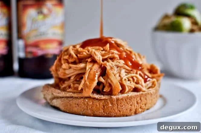 Crockpot BBQ Beer Chicken I howsweeteats.com Crockpot BBQ Beer Chicken I howsweeteats.com