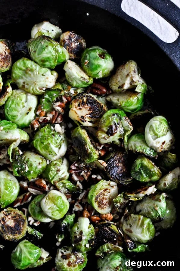 Pan Roasted Brussels Sprouts with Brown Butter and Toasted Pecans