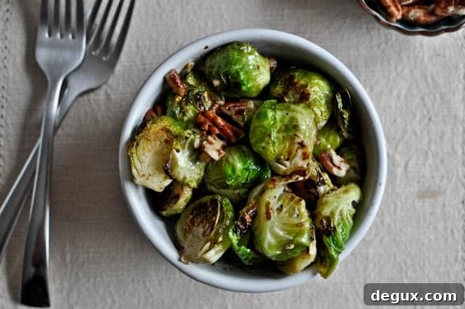 Pan Roasted Brussels Sprouts with Brown Butter and Toasted Pecans